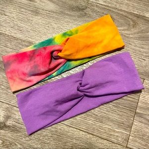 Starburst Tie Dye Purple Twist Headbands NEW